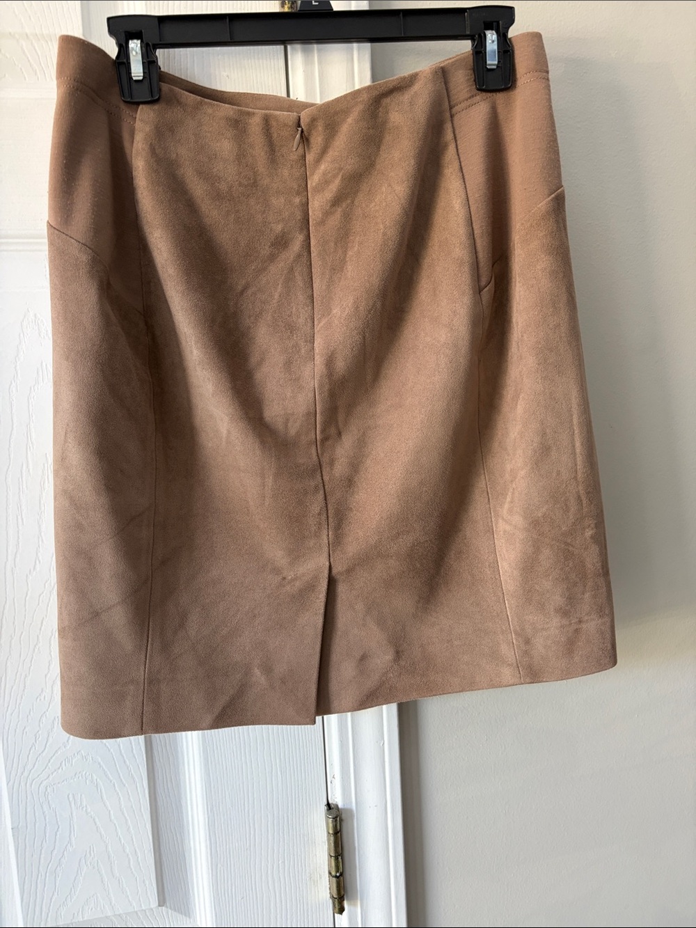 BCBGMaxAzria Tan Suede-Look Mini Skirt